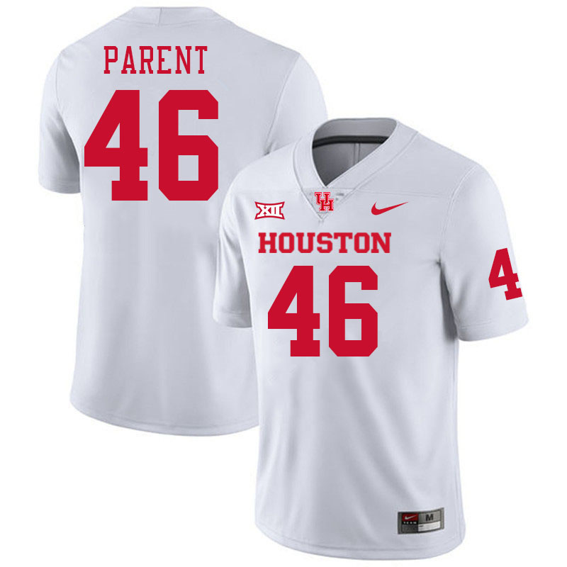 Men #46 Pierson Parent Houston Cougars College Football Jerseys Stitched-White